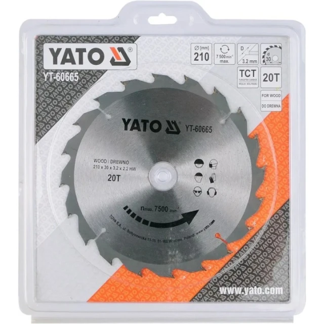 Диск пиляльний Yato 210x20z x30 мм з твердосплавними зубами (YT-60665)
