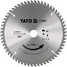 Диск пиляльний для алюмінію Yato 180x60z x20 (YT-60907)