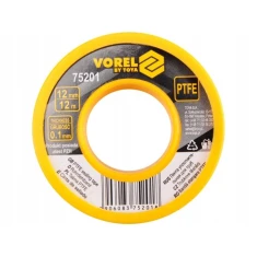 Фум-лента Vorel 12 мм x 10 м, товщина 0,1 мм (75201)