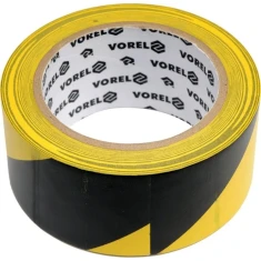 Стрічка сигнальна Vorel 33 м жовто-чорна самоклейна (75231)