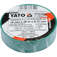 Стрічка ізоляційна Yato 19 мм x 20 м Green (YT-81652)