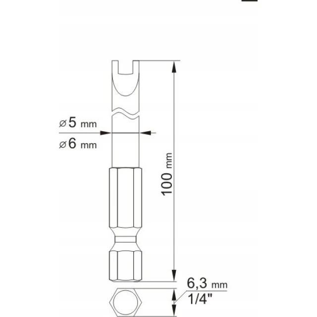 Біта довга Spanner Yato №6 x 100 мм №10 x 100 мм (YT-0499)