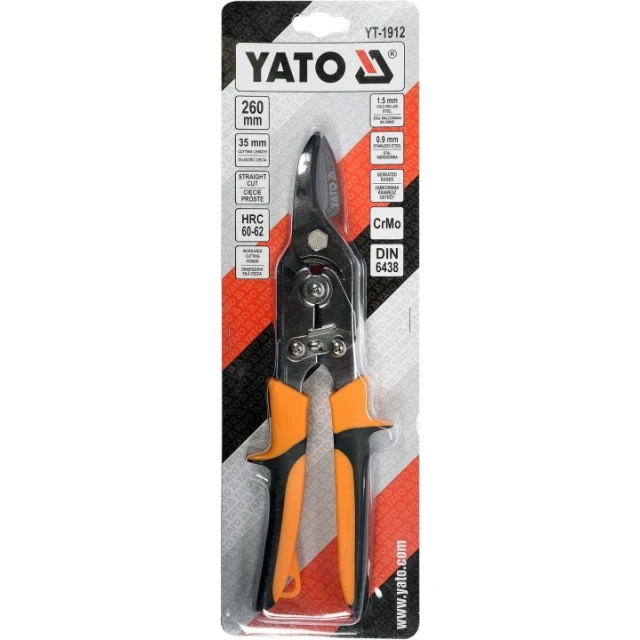 Ножиці Yato по металу Cr-Mo прямі (YT-1912)