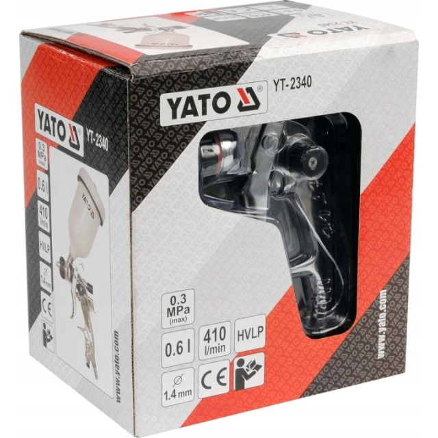 Пістолет лакофарбовий HVLP Yato 0,6 л 1,4 мм (YT-2340)
