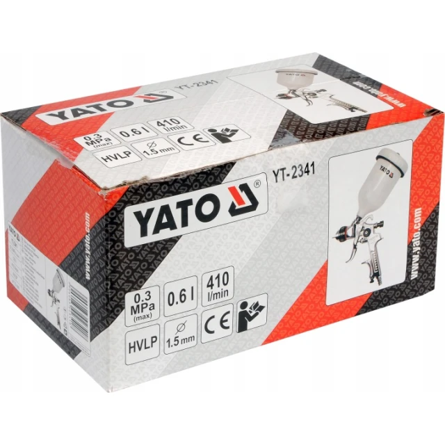 Пістолет для розпилення з верхнім збірником Yato 0,6 л 1,5 мм (YT-2341)