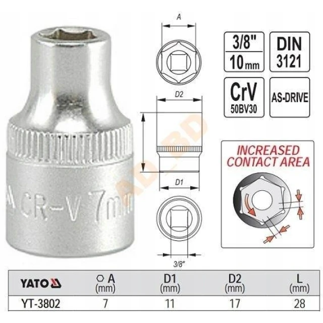 Головка Yato 3/8