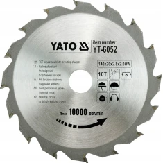 Диск пиляльний Yato 140x16z x20 з видіями (YT-6052)