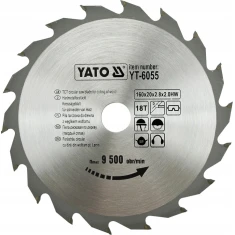 Диск пиляльний Yato 160x20 мм 18 зубів (YT-6055)