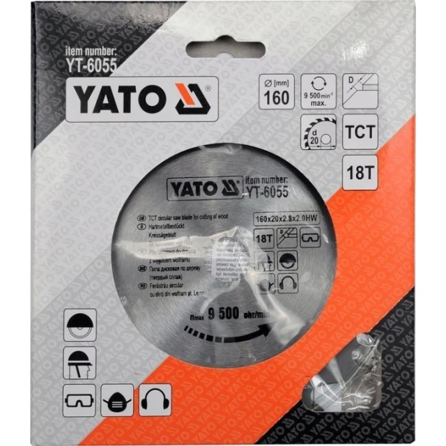 Диск пильный Yato 160x20 мм 18 зубьев (YT-6055)
