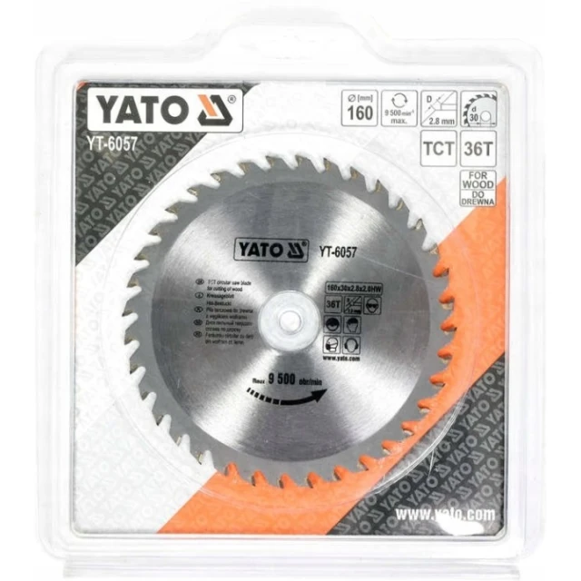 Диск пиляльний Yato 160x30 мм 36 зубів (YT-6057)