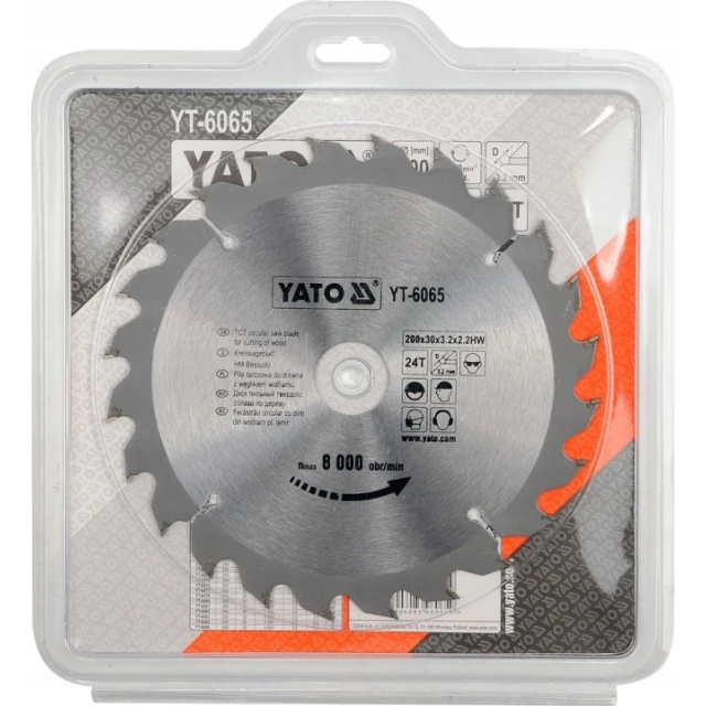Диск пильный Yato 200x24z x30 мм с твердосплавными зубьями (YT-6065)