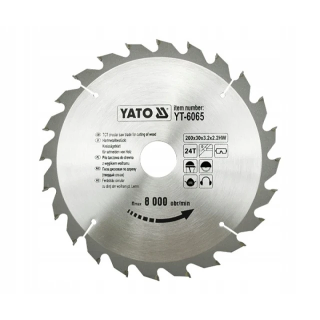 Диск пиляльний Yato 205x24z x18 мм з твердосплавними зубами (YT-6066)