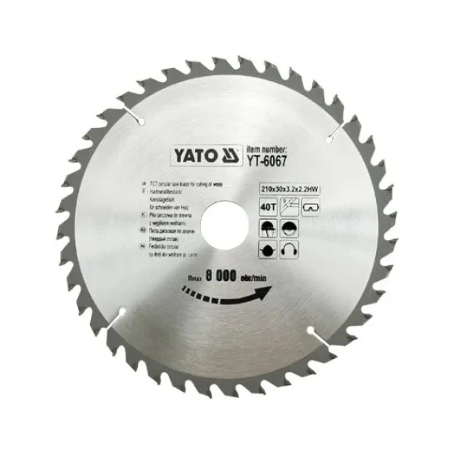 Диск пильний Yato 210x40z x30 з видіями (YT-6067)