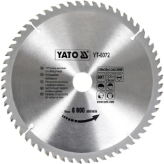Диск пиляльний Yato 250x60z x30 з твердосплавними зубцями (YT-6072)
