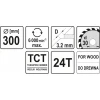 Диск пильний Yato 300x24z x30 (YT-6075)