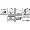 Диск пильный Yato 300x40z x30 (YT-6076)