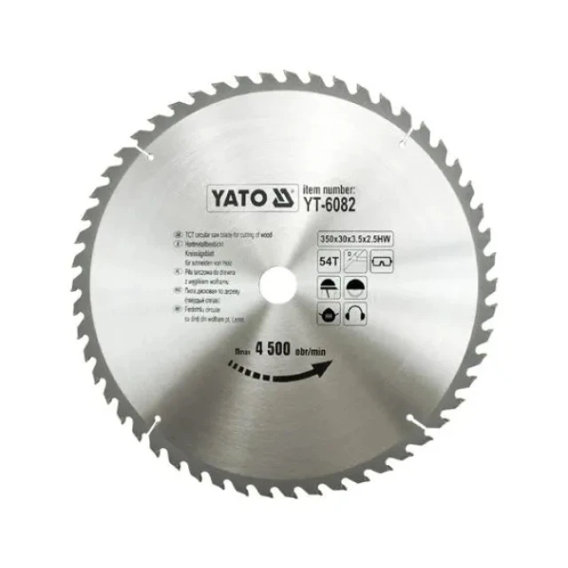 Диск пиляючий Yato 350x54z x30 з вольфрамом (YT-6082)