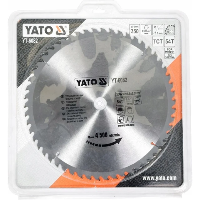 Диск пиляючий Yato 350x54z x30 з вольфрамом (YT-6082)