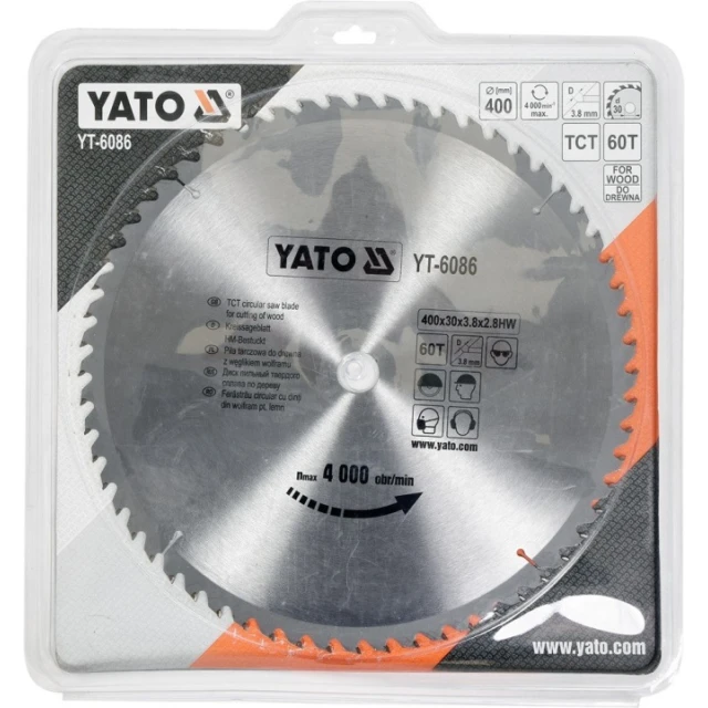 Диск пиляючий Yato 400x60z x30 з вольфрамом (YT-6086)