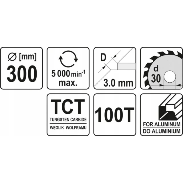 Диск пиляльний для алюмінію Yato 300x100z x30 (YT-6097)