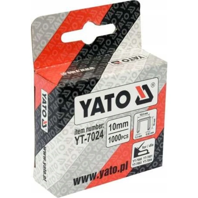 Скоби Yato 10 мм G 10,6x0,52x1,2 1000 шт (YT-7024)