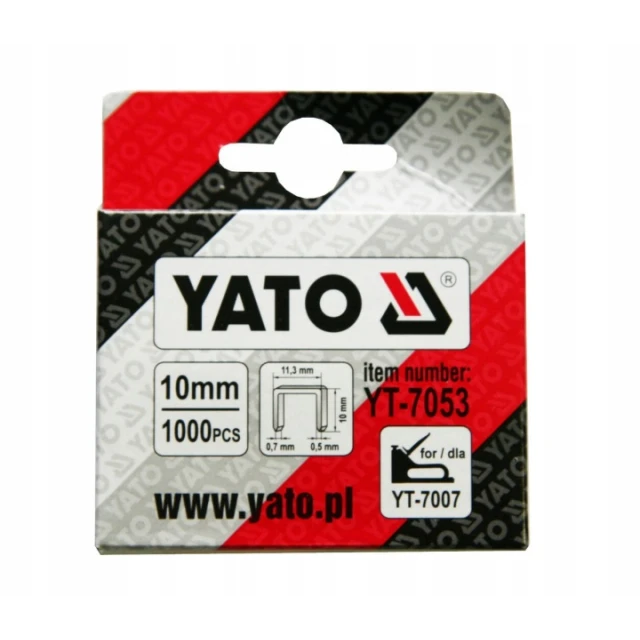 Скоби Yato 10 мм А 11,3x0,50x0,7 1000 шт (YT-7053)