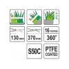 Ножиці для трави Yato 370 мм 360° 16-позиційні з PTFE (YT-8853)