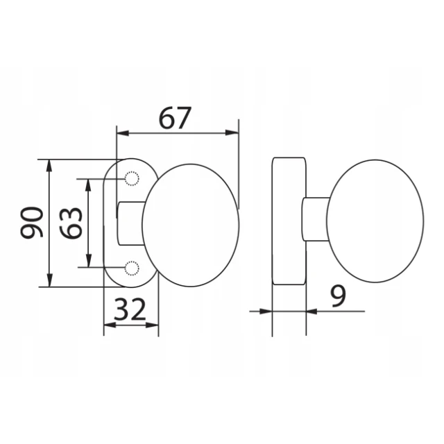 Ручка узкая прямоугольная White IMET 1 шт (6229)