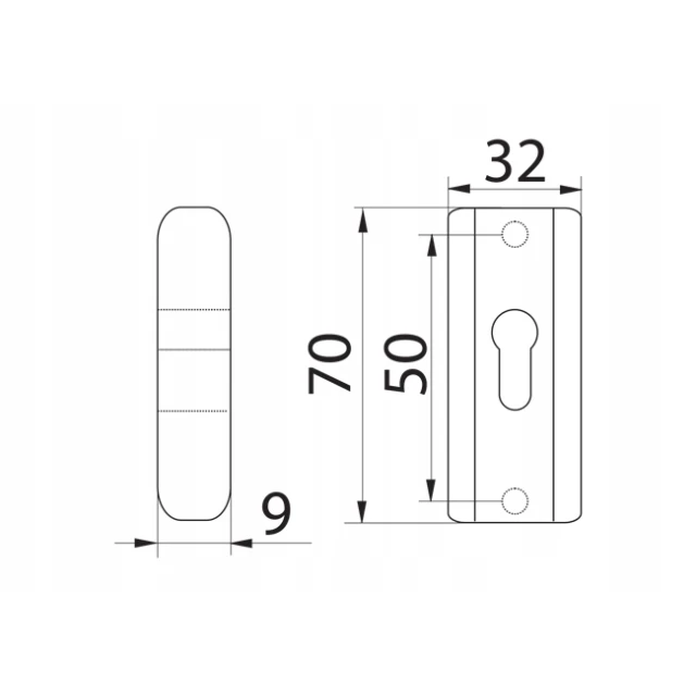 Накладка IMET дверная узкая White (6235)