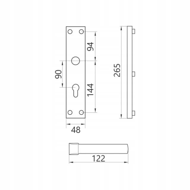 Ручка дверная GAMAR WB IMET 90 мм Graphite (5527)