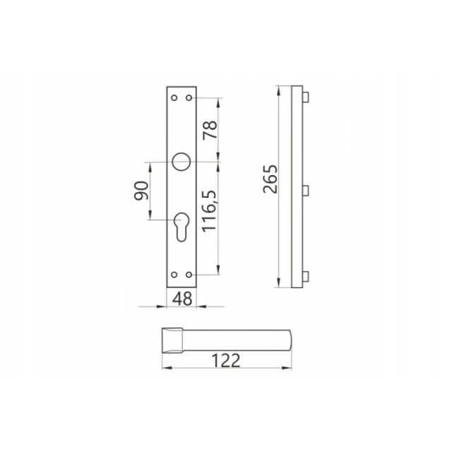 Ручка IMET брамна GAMAR KL Graphite (5516)