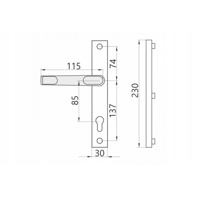 Ручка дверная IMET 85WB Black DIANA (5906150398989)