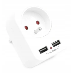Розгалужувач PLASTROL 1 розетка з USB (W-01146)