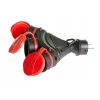 Розетка потрійна з заземленням PLASTROL IP54 з кришкою вилки (W-01152)
