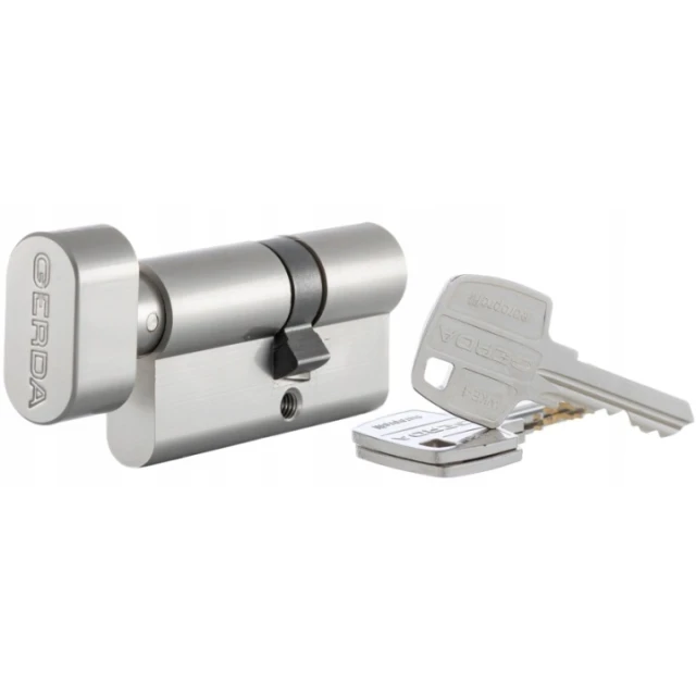Цилиндр замка с ручкой Gerda WKE1 28/43 Nickel (0WKE1G02843.90030P)