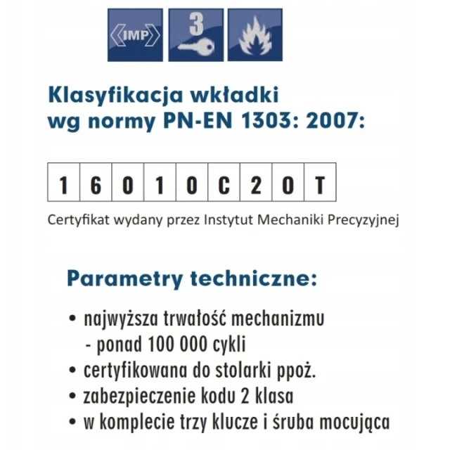 Циліндр замка з ручкою Gerda 50/35 нікель (0WKE1G05035.90030P)