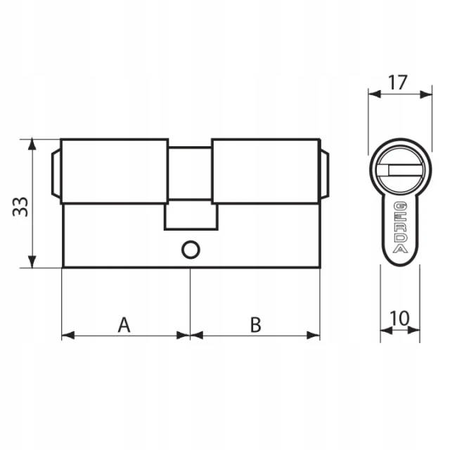 Циліндр замка з ручкою і зубцями Gerda ZG61/61 6D EXXO SMART (0WKXMZG6161.9005SP)