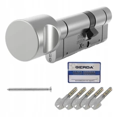 Циліндр замка з ручкою Gerda 45/30 TR Nickel Satin PSX+ (0WKP+G04530.9005RP)