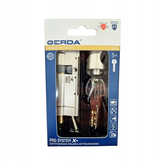Цилиндр замка с ручкой Gerda 45/45 TR никель матовая PSX+ (0WKP+G04545.9005RP)