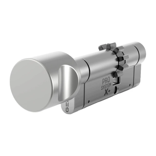 Циліндр замка з ручкою Gerda 35/30 нікель матовий зубчастий PSX+ (0WKP+ZG3530.9005RP)