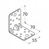 Кутник з прокладкою DOMAX 70x70x55x2,5 мм, упаковка 20 шт (KP4)