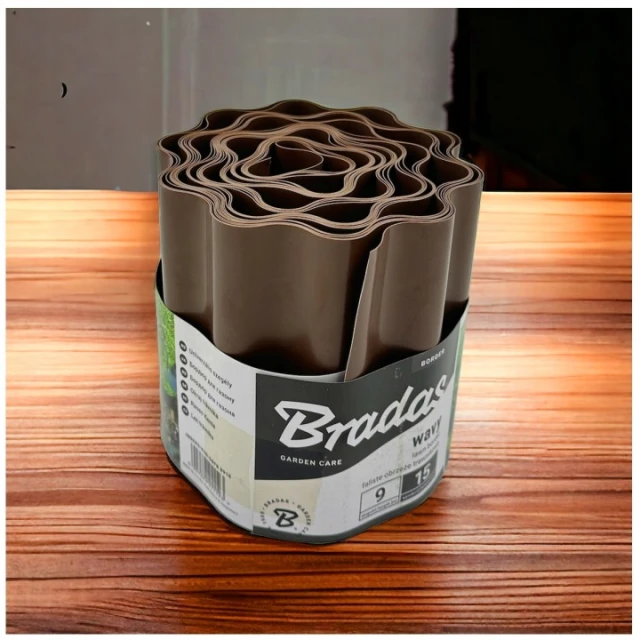 Бордюр газонний хвилястий Bradas 9м x 15см Brown (OBFB 0915)