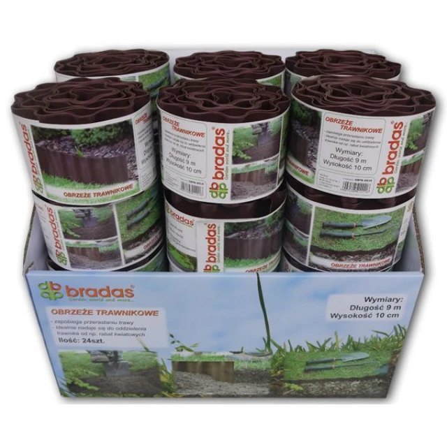 Бордюр газонний хвилястий Bradas 9м x 25см Brown (OBFB 0925)