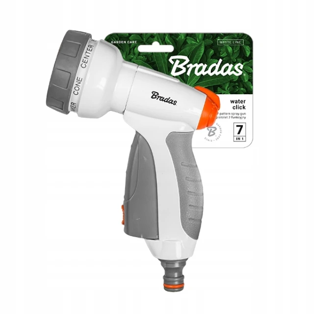 Розпилювач пістолетний Bradas 7-функціональний Water Click White (WL-EN53M)