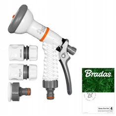 Розпилювач пістолетний Bradas 4-функціональний White зі з'єднаннями (WL-EN1TSET)
