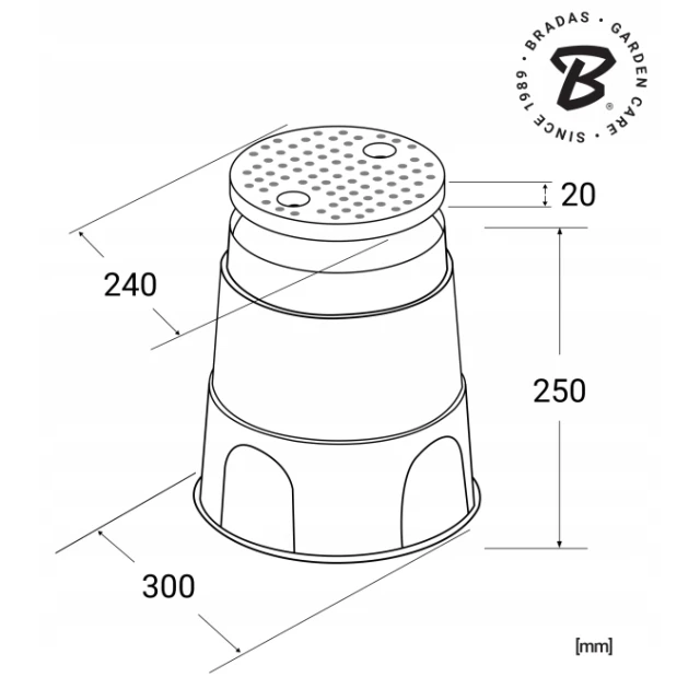 Коробка вентильна круглі Bradas 30 см (DSSZ-O30G)