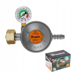 Редуктор газовый для баллона Bradas 11 кг с клапаном и манометром (RG C31-37M)