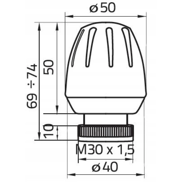 Головка терmoстатична DIAMOND M30x1,5 (ART.403)