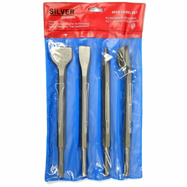 Набор долот с хватом SDS Plus SILVER 4 шт (S0548)