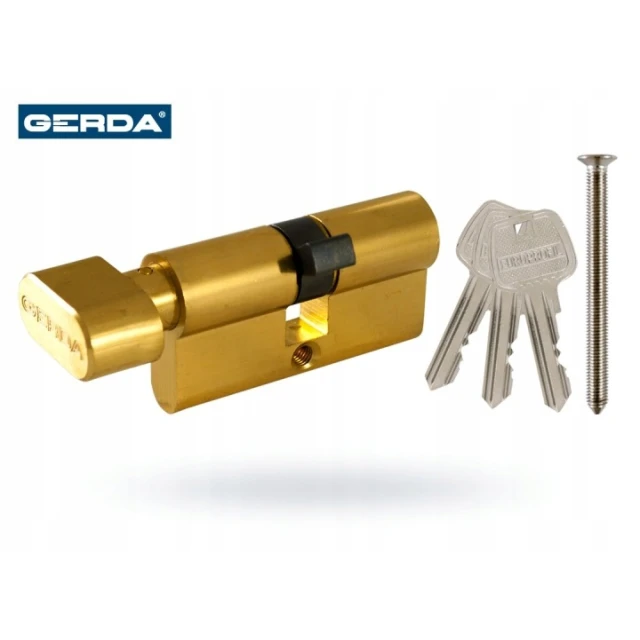 Циліндр замка з ручкою Gerda E1 62 30/30 Brass (6496)